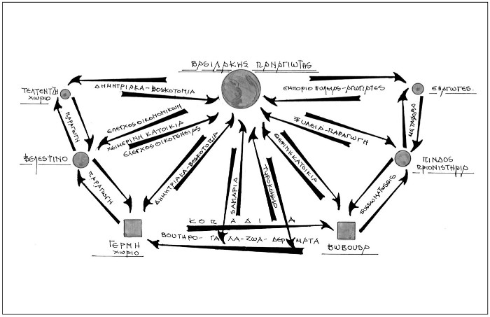 Διάγραμμα των δραστηριοτήτων του Βασιλάκη.