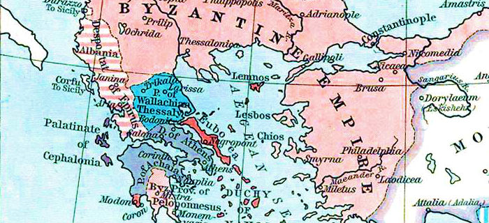 Η Βυζαντινή Αυτοκρατορία το 1265, The Historical Atlas by William R. Shepherd, 1911. 