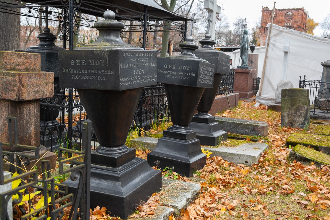 Οι τάφοι της οικογένειας Μπούμπα στη νεκρόπολη της Μονής Donskoy