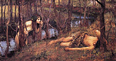 Ναϊάδα πλησιάζει τον κοιμώμενο Ύλα. Πίνακας του Τζον Γουίλιαμ Γουότερχαουζ, 1893