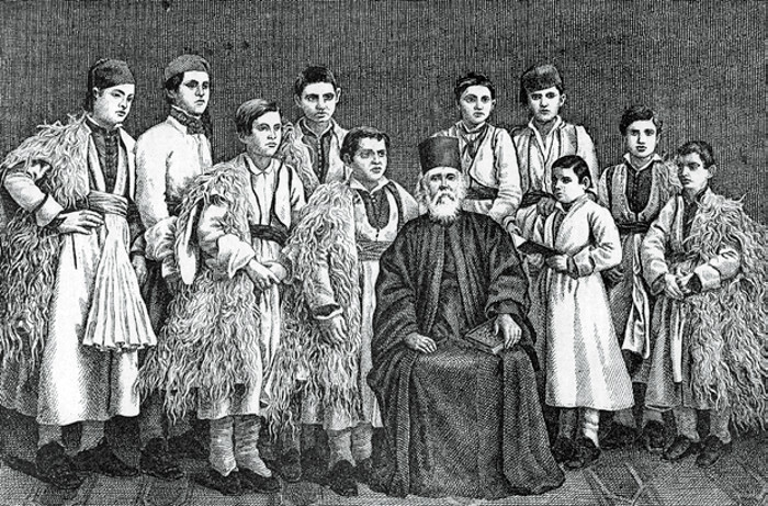 Ο μοναχός Αβέρκιος με τους πρώτους μαθητές του