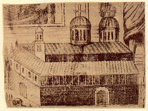 Ιερά Μονή του Τιμίου Προδρόμου το 1767 (χαλκογραφία εποχής) 