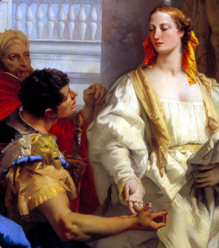 Ο Λατίνος προσφέρει την κόρη του Λαβινία στον Αινεία, πίνακας του Giovanni Battista Tiepolo